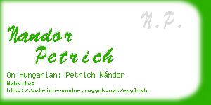 nandor petrich business card
